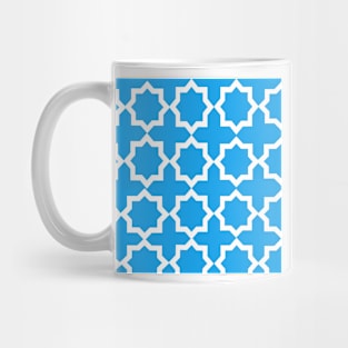 Blue and White Lattice Pattern Mug